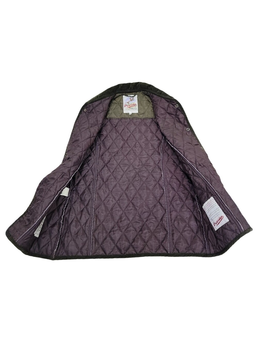 John Partridge English Clothing Olive Green Quilted Vest Corduroy Trim Women’s M - Picture 9 of 17